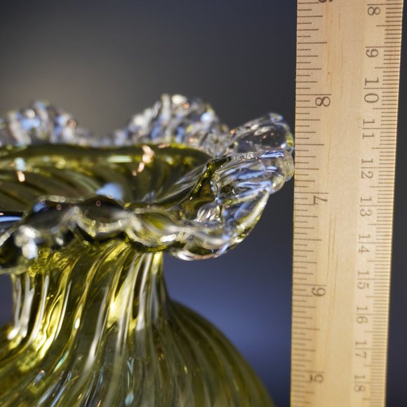 VERY RARE Chalet Heritage Glass Vase Market w/ CH LXXI Handblown Glass Art Vase - Picture 10 of 12